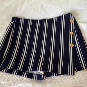 Navy and White Striped Skort